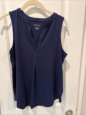 Lilly Pulitzer Navy V-Neck Sleeveless Tank